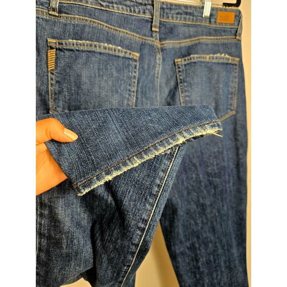 Paige Julia Straight Leg Jeans Size 31 James Distressed Trim Mid Rise Relaxed - Picture 8 of 13